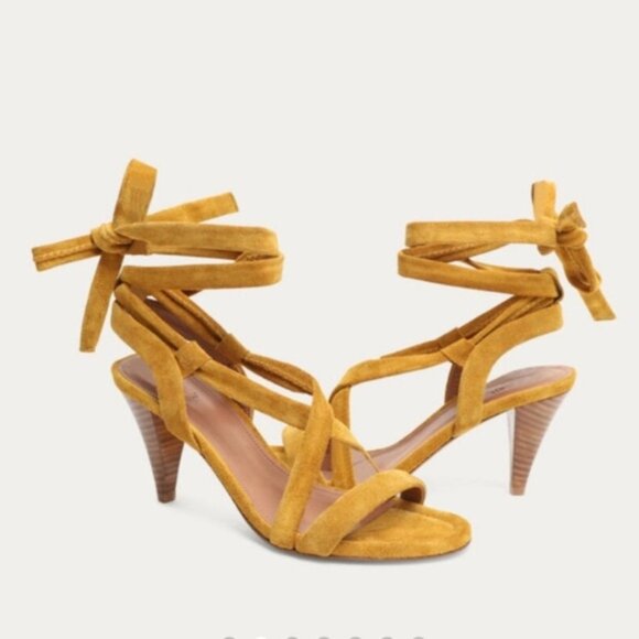 ba&sh Cidney Suede Ankle Tie Sandals - Picture 3 of 12